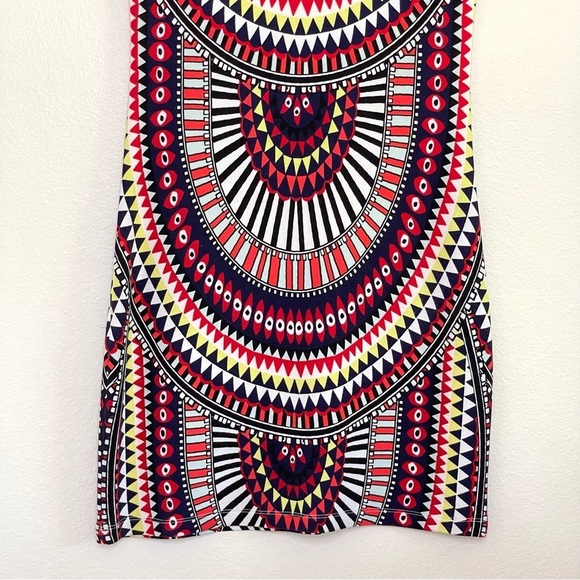Mara Hoffman Cap Sleeve Mini Dress Jersey El Mundo Multicolor Tribal Print Small - Picture 6 of 12